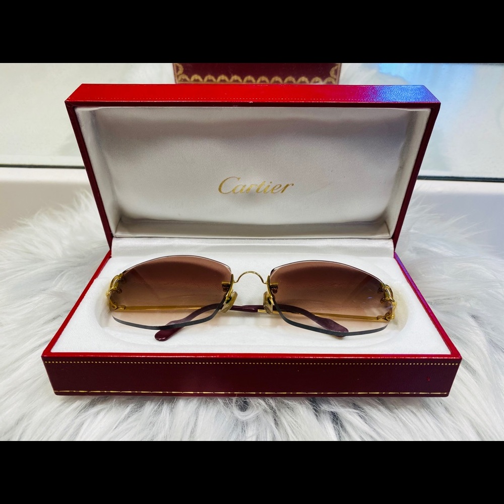 LIKE NEW Authentic Cartier Rimless Sunglasses